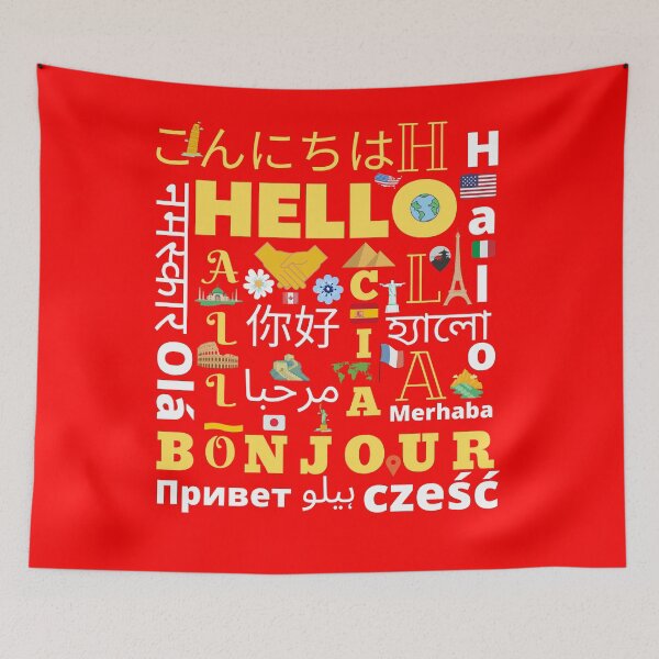 Item preview, Hello word in different languages designed and sold by HappinessWorld.