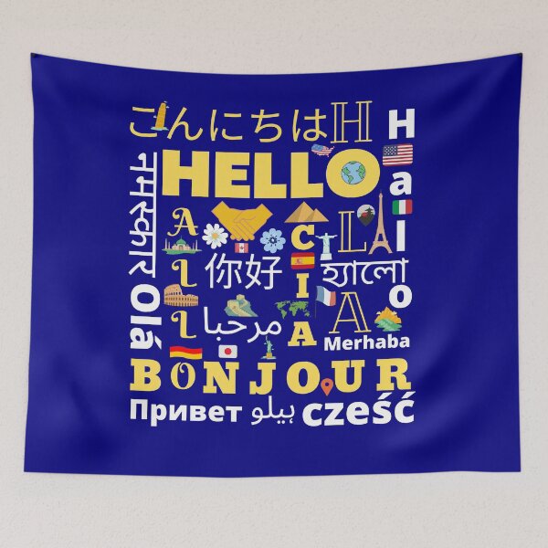 Item preview, Hello word in different languages designed and sold by HappinessWorld.
