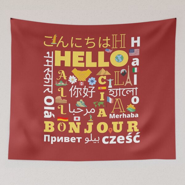 Item preview, Hello word in different languages designed and sold by HappinessWorld.