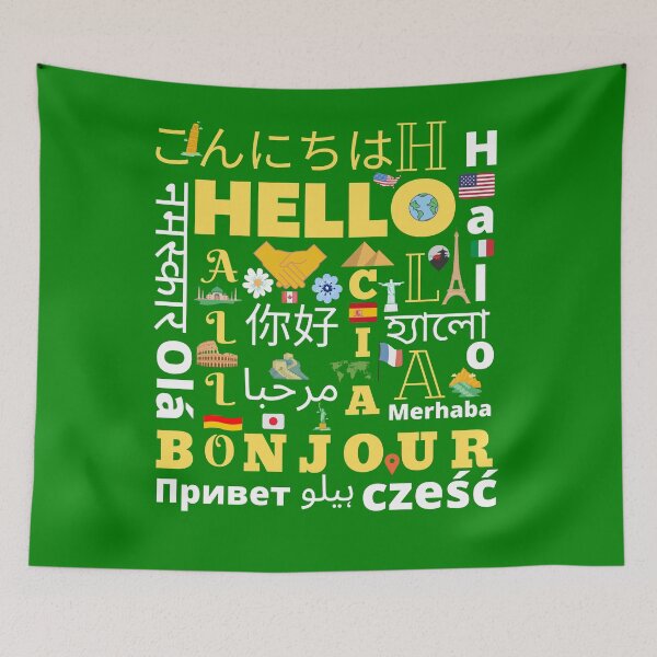 Item preview, Hello word in different languages designed and sold by HappinessWorld.