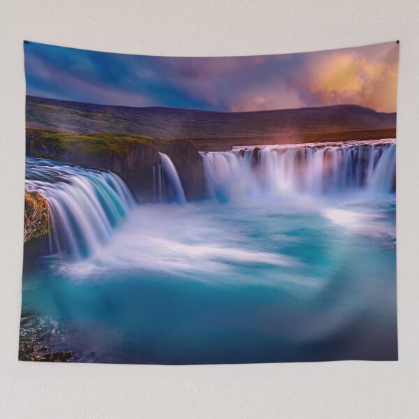Item preview, Pure waterfall blue morning landscape photography designed and sold by August-E.