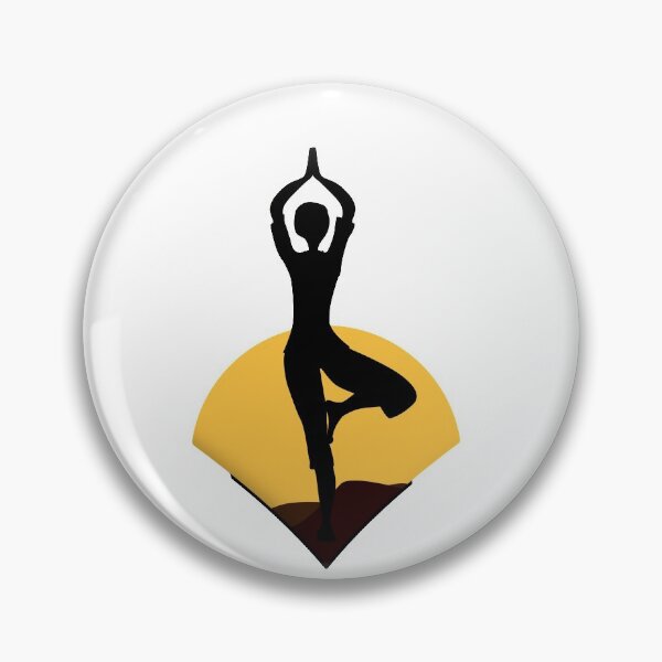 Item preview, Yoga Tree Pose with Sunrise Background designed and sold by deepakrode7.