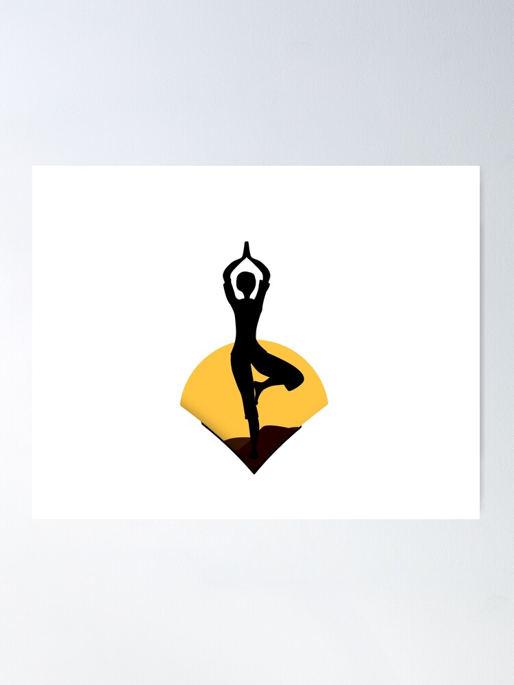 Yoga Pose with Om Background Yoga T-Shirt Poster for Sale by deepakrode7