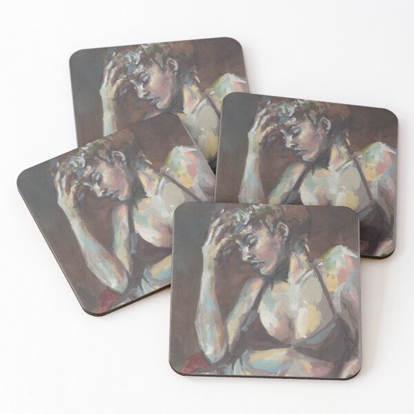 Item preview, Light study woman on kraft paper, gouache in sketchbook designed and sold by Daria Berndt.