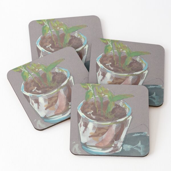 Item preview, Seedling pepper plant in glass, gouache painting designed and sold by Daria Berndt.