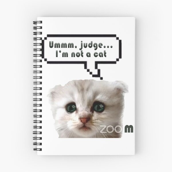Item preview, I am not a cat funny Texas lawyer meme white kitty zoom filter shirt designed and sold by Paintingladycat.