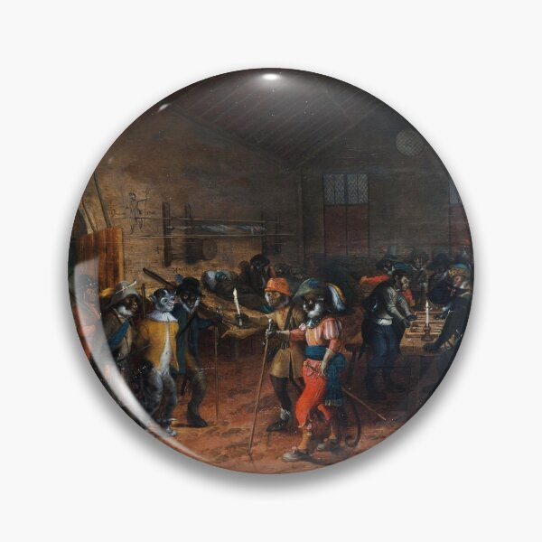 Item preview, Monkeys in Uniform in a Guardhouse Arresting a Cat  designed and sold by BulganLumini.