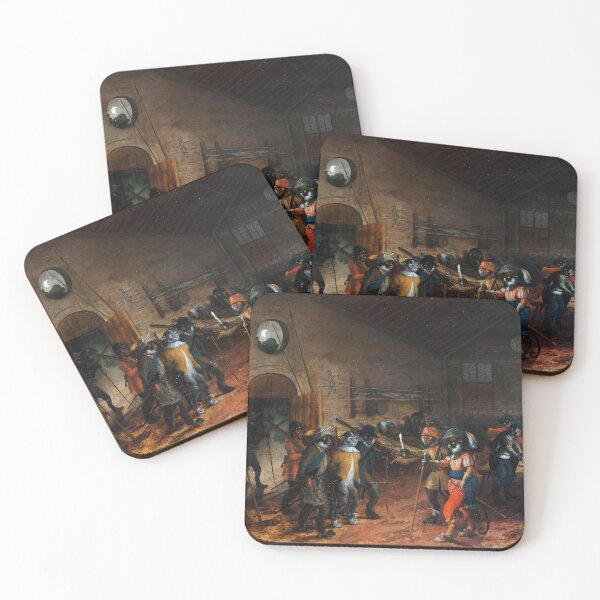 Item preview, Monkeys in Uniform in a Guardhouse Arresting a Cat  designed and sold by BulganLumini.