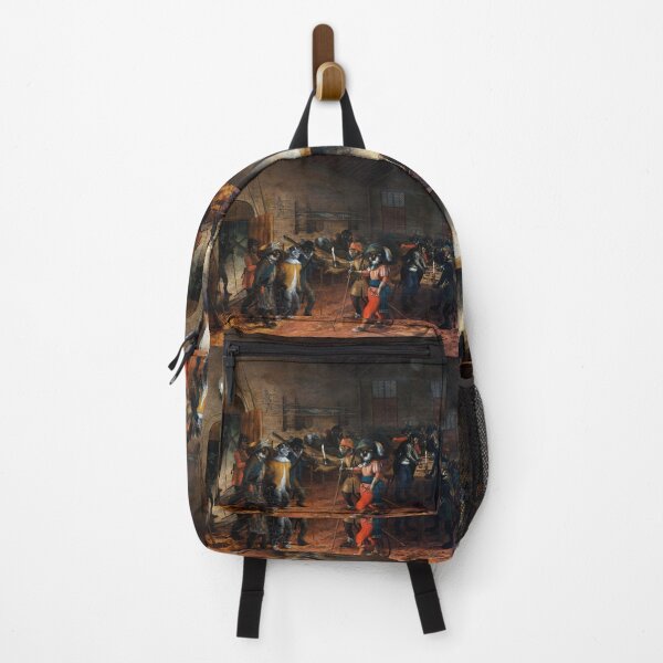 Item preview, Monkeys in Uniform in a Guardhouse Arresting a Cat  designed and sold by BulganLumini.