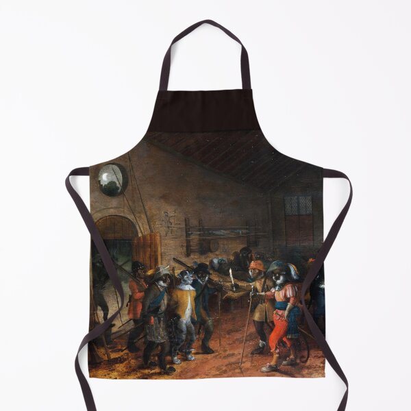 Item preview, Monkeys in Uniform in a Guardhouse Arresting a Cat designed and sold by BulganLumini.