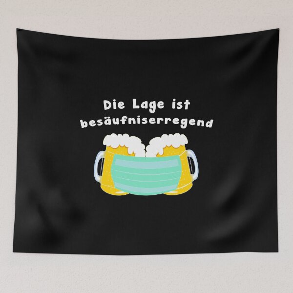 Item preview, The Situation Is Drunken In German Two Beer Glasses With A Corona Mask designed and sold by Paulina Vanlife.
