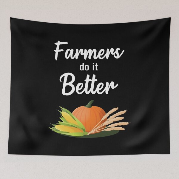Item preview, Farmers Do It Better - White Text with Corn, Wheat and Pumpkin designed and sold by TheMajesticGoat.