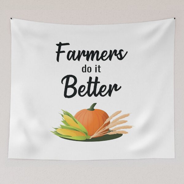 Item preview, Farmers Do It Better - Black Text with Corn, Wheat and Pumpkin designed and sold by TheMajesticGoat.