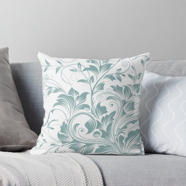 Item preview, Acanthus Leaves and Vines in Sage Green on White designed and sold by Fernandpiperco.