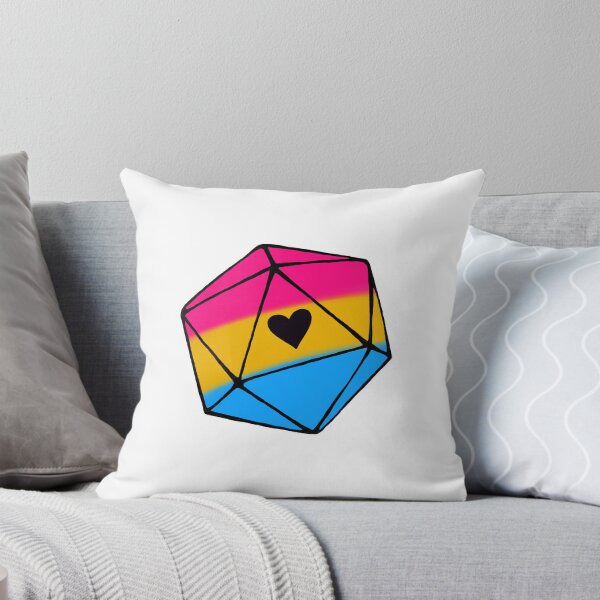 Item preview, D20 dnd pansexual pride dice designed and sold by Miranda Fields.