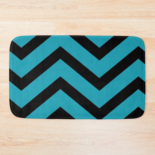 Item preview, Turquoise background with black geometric zig zag pattern designed and sold by Brontorino.