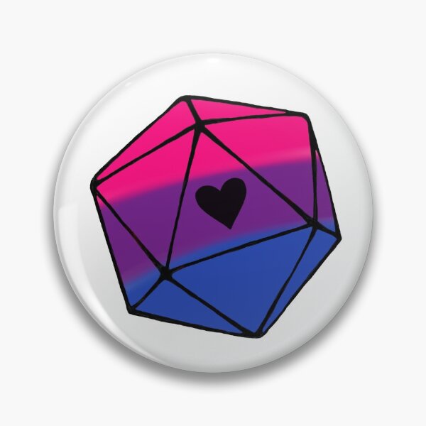 Item preview, D20 dnd bisexual pride dice designed and sold by Miranda Fields.