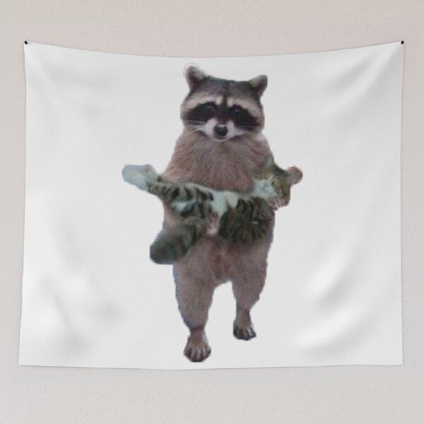 Item preview, raccoon carrying kitten designed and sold by valwerty.