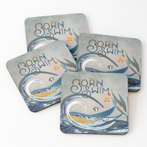 Item preview, Wild open water swimming, winter swimmer bathers. Art Deco Born to swim - Caroline Laursen Original designed and sold by Caroline Laursen.