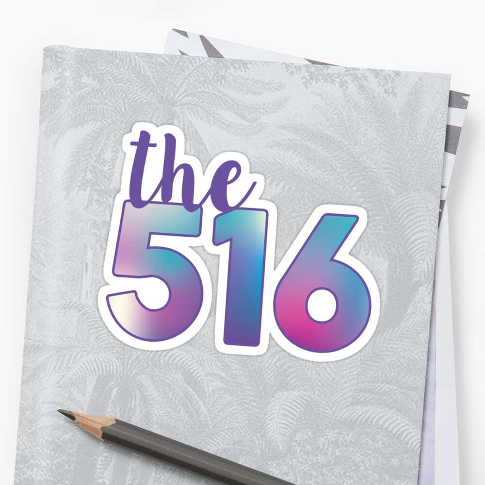 The 516 Area Code Stickers By Emilystp23 Redbubble   Stf,small,600x600 C,0,0,1000,1000.u1 