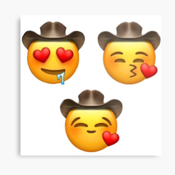 Paquete de emojis de amor de vaquero maldito Lámina metálica
