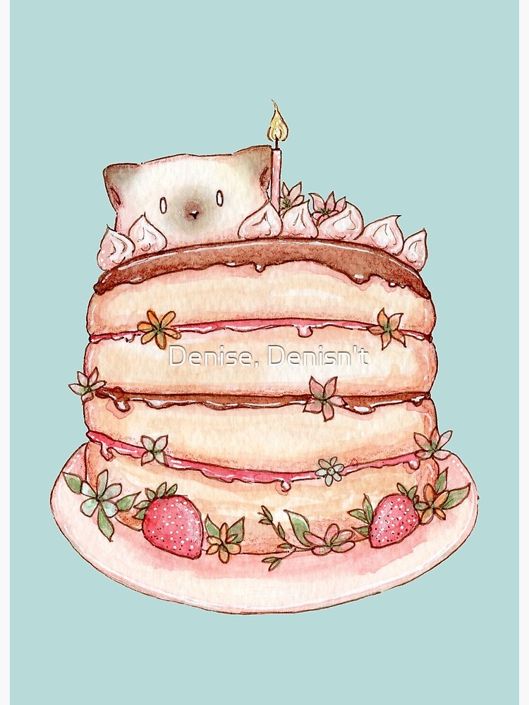 Cat and birthday cake