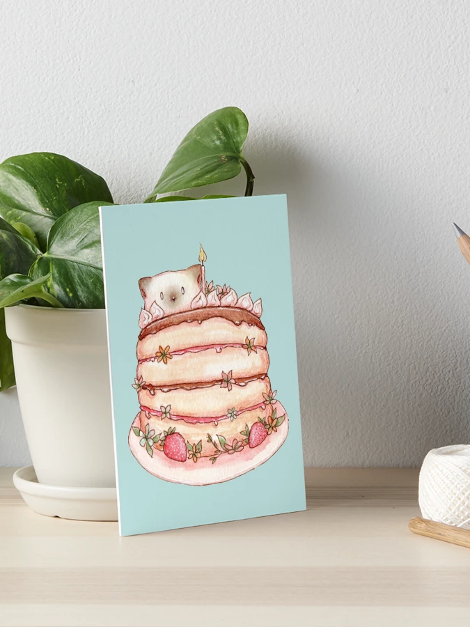 Cat and birthday cake