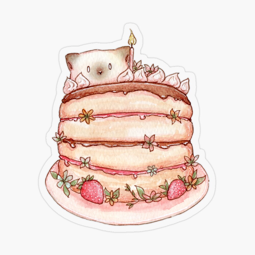 絵画。壁掛け原画【Cute cat cake】0 2 tst,small,845x845-pad,