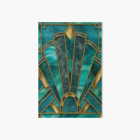 Elegant Stained Glass Art Deco Window With Marble And Gemstone Art Board Print