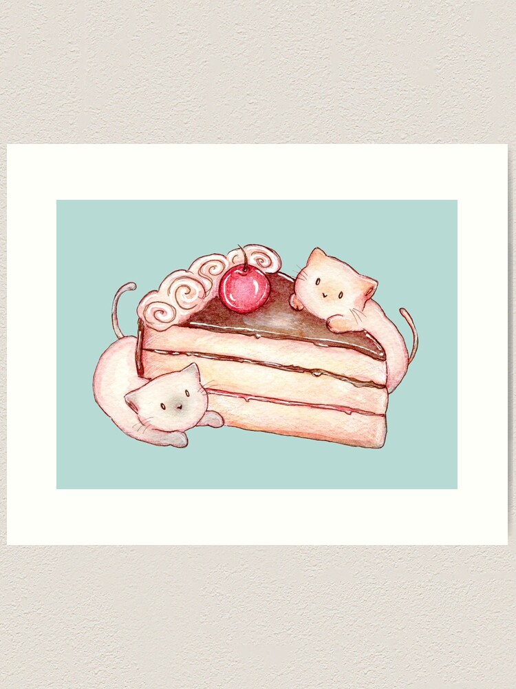 絵画。壁掛け原画【Cute cat cake】0 2 絵画。壁掛け原画【Cute cat cake】0 2 絵画。壁掛け原画【Cute