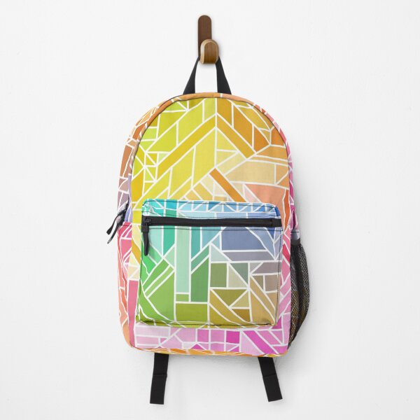 Item preview, Impresión de formas geométricas de arco iris abstracto // Patrón de diseño degradado multicolor colorido designed and sold by AEJdesign.