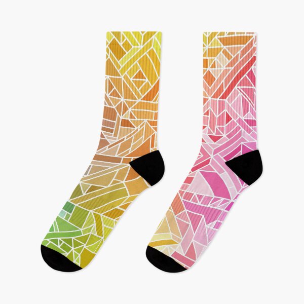 Item preview, Impresión de formas geométricas de arco iris abstracto // Patrón de diseño degradado multicolor colorido designed and sold by AEJdesign.
