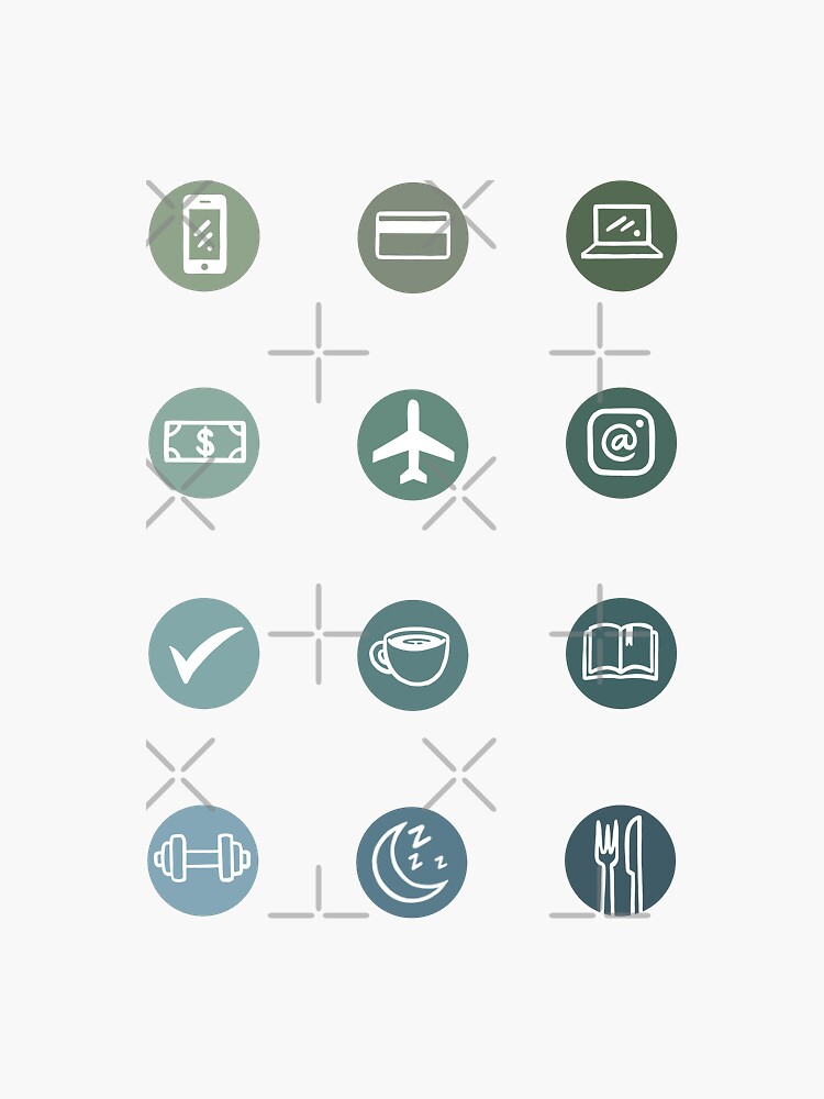 Work Icons Planner Stickers - Green by SilvanaArias