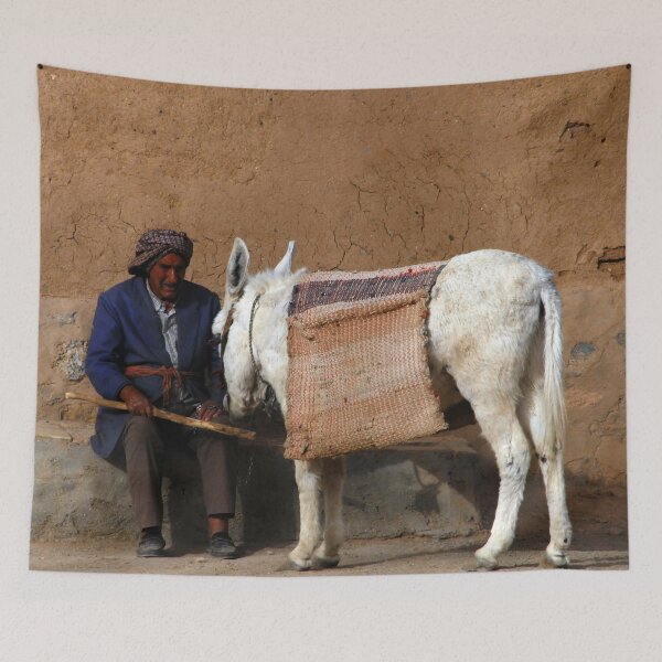 Item preview, Portrait of Old Man and his Donkey, Kashan, Persia, Iran designed and sold by worldways.