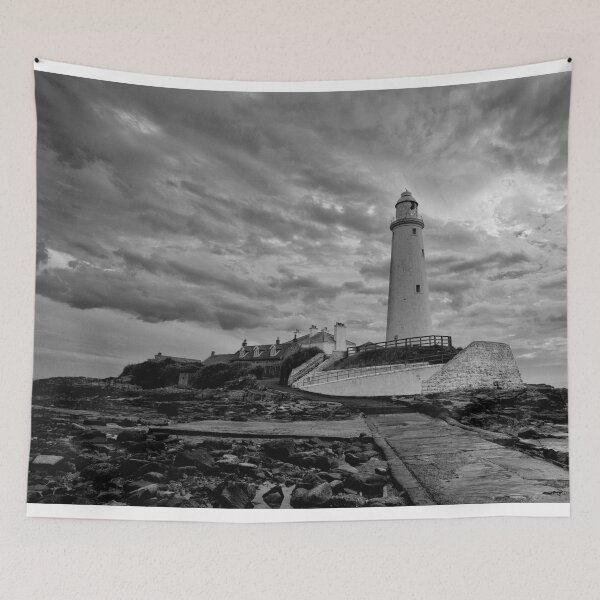 Item preview, St. Mary's Island and Lighthouse in Monochrome designed and sold by Violaman.