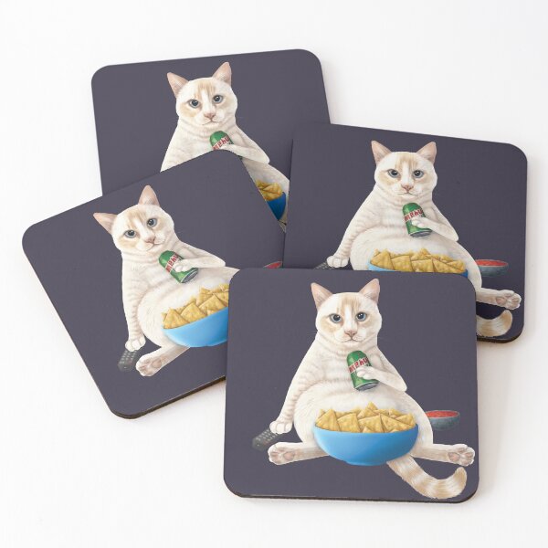 Item preview, Flame point siamese - Couch Potato Cat with chips and a soda designed and sold by Mehu.