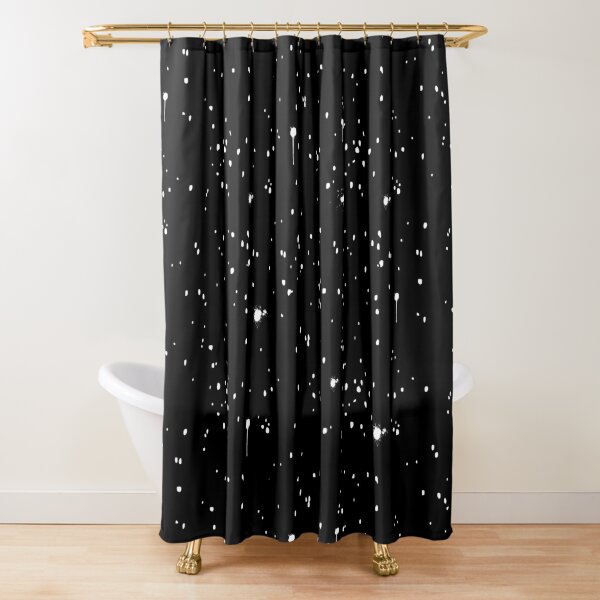 Black and White Paint Splash Graphic Splatter Shower Curtain