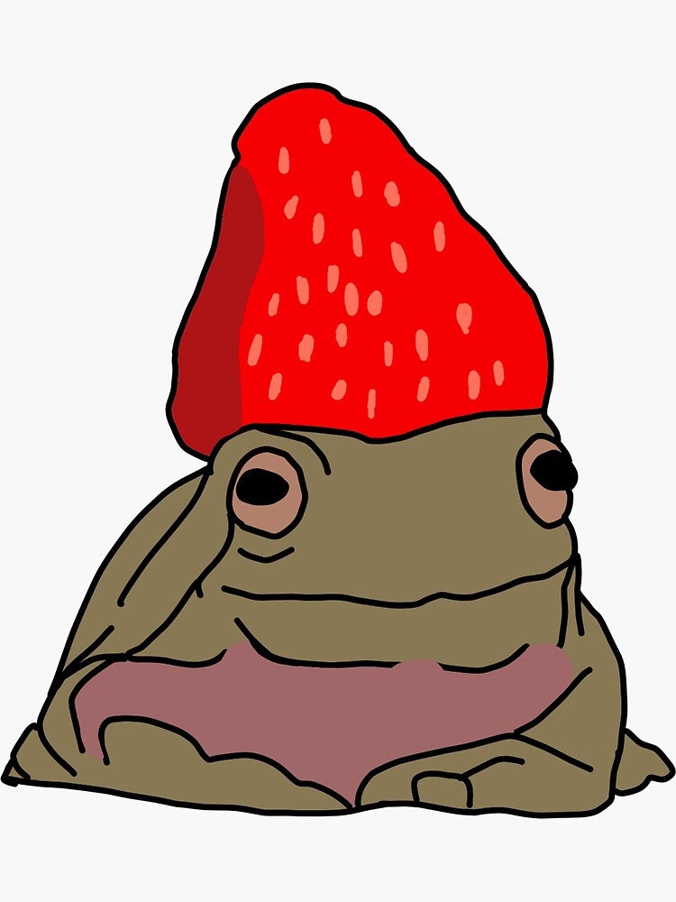 "strawberry frog" Sticker by Raeleeee Redbubble