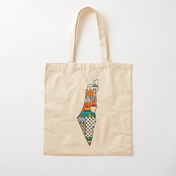 Item preview, I Love Palestine My Homeland Palestinian Map with Kufiya Hatta Pattern and Most Sacred Cites In Jerusalem -blk designed and sold by Hurriyyatee.