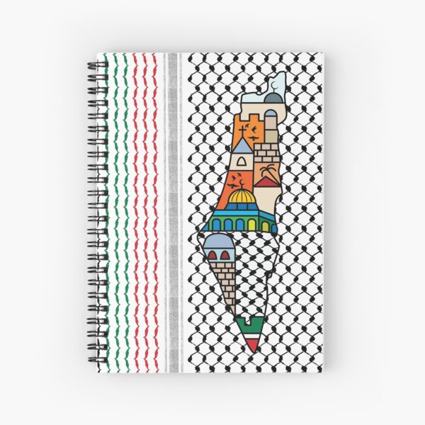 Item preview, I Love Palestine My Homeland Palestinian Map with Kufiya Hatta Pattern and Most Sacred Cites In Jerusalem -blk designed and sold by QualiTshirt.