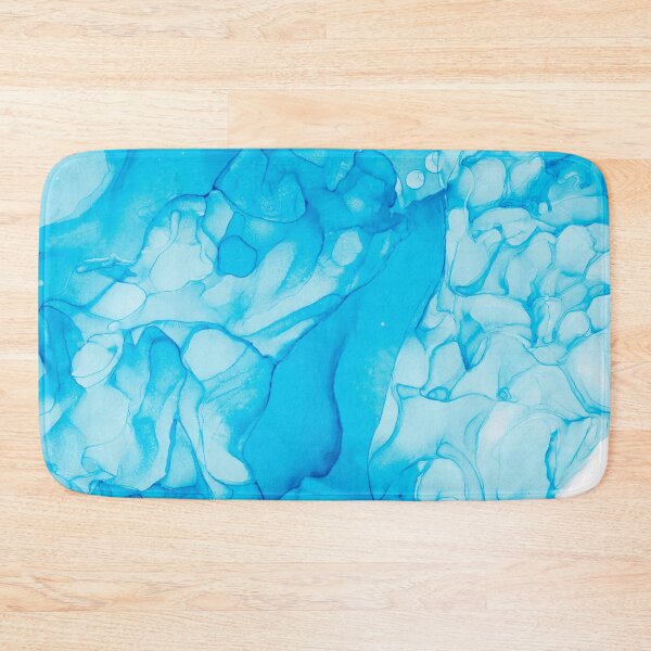Item preview, Light Blue Abstract 214 Modern Alcohol Ink Painting by Herzart designed and sold by herzart.
