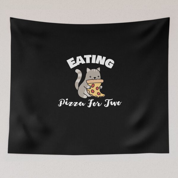 Item preview, Eating Pizza For Two, Funny Gift For Pizza Lovers, Cute Cat Eating Pizza. designed and sold by PrettyAmazing.