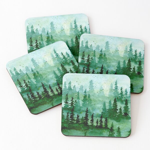 Item preview, Green Tree Forest Watercolor designed and sold by virillanissa.