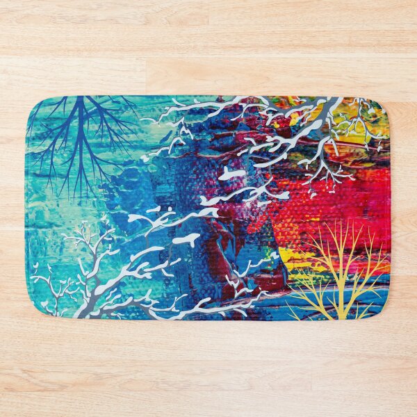 Item preview, winter trees with colorful abstract background designed and sold by Lorie Data.