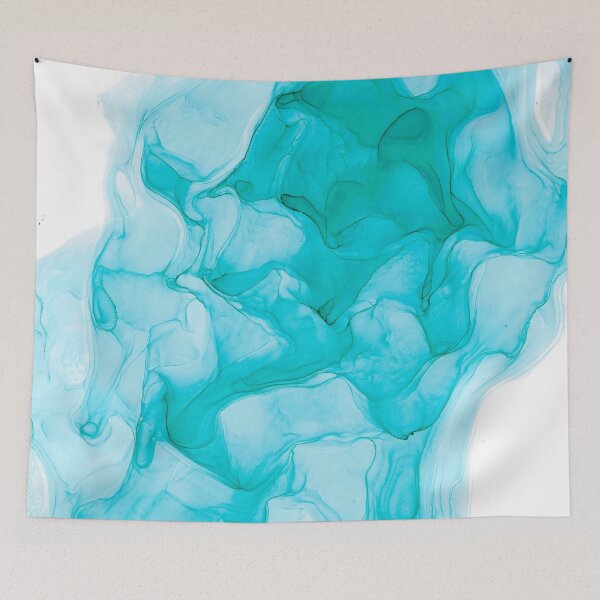 Item preview, Turquoise Abstract 2 214 Modern Alcohol Ink Painting by Herzart designed and sold by herzart.