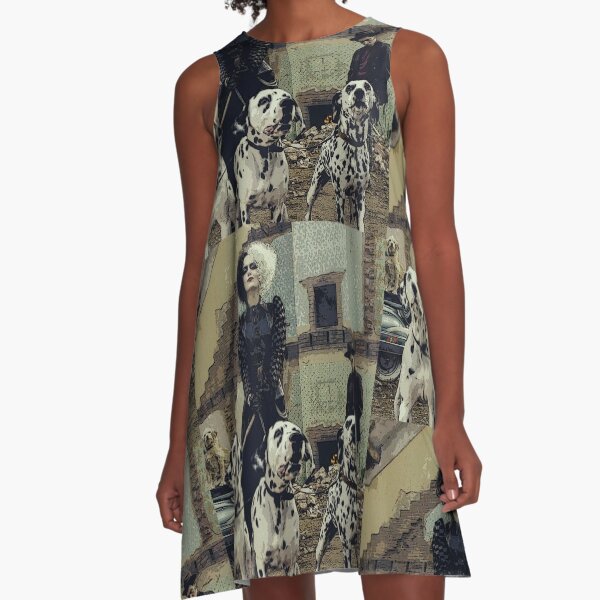 Cruella de Vil, 2021, 101 Dalmatians, Remake, Dog, Emma Stone, London A-Line Dress