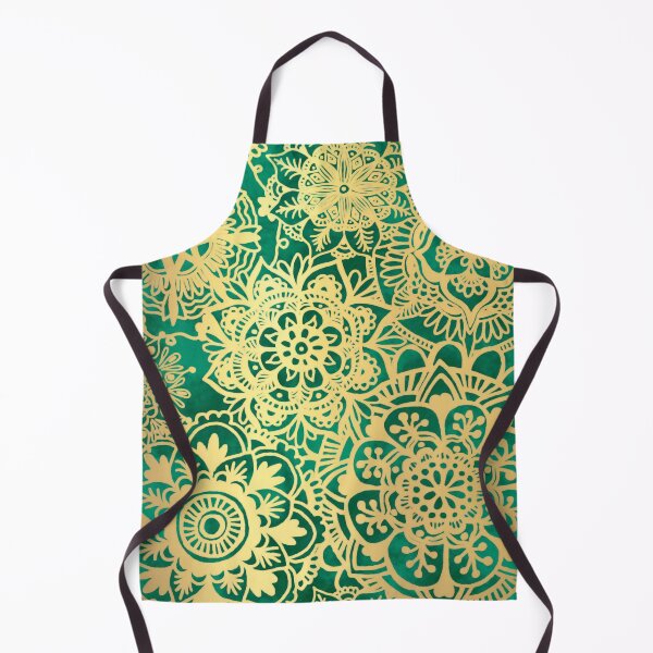 Item preview, Turquoise Green and Gold Mandala Pattern designed and sold by Julie Erin Designs.