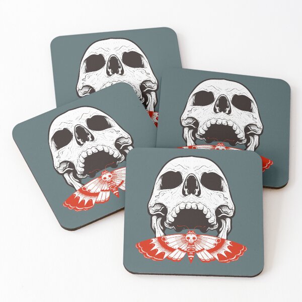 Item preview, Hannibal Death's Head Moth with Skull Gray and Red Minimalist designed and sold by orionlodubyal.