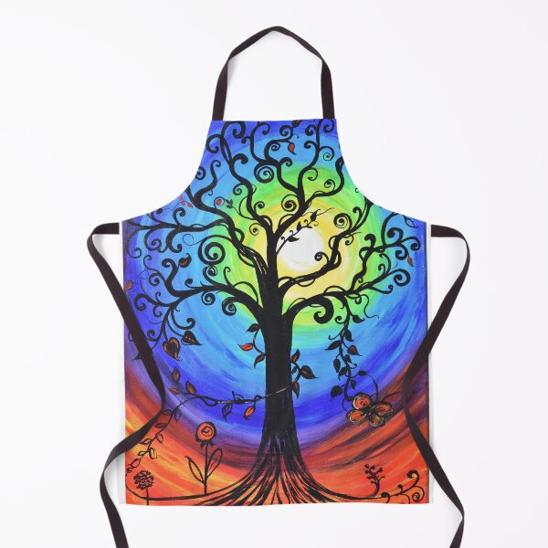 Item preview, Rainbow tree painting with butterfly and rose designed and sold by GabrielleGart.