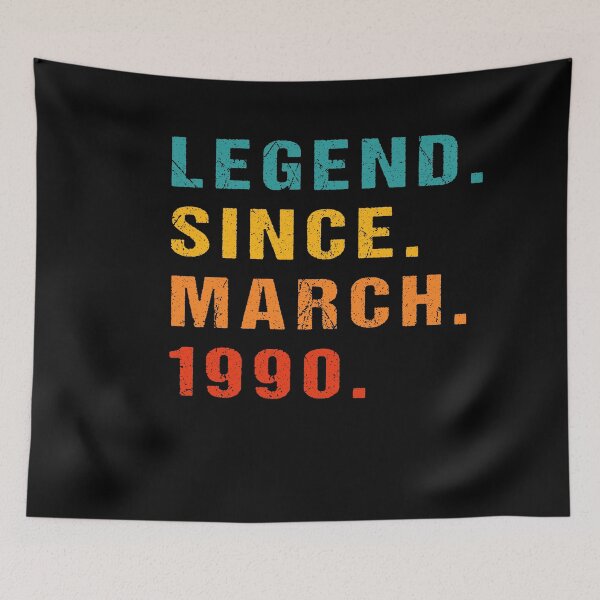 Item preview, Retro Vintage 30th Birthday Legendary Since March 1990 Essential T-Shirt designed and sold by midodesign20.